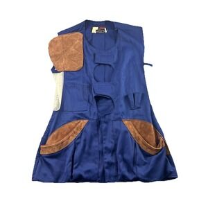 Vintage 10x Shooting Vest Blue Duck Hunting Skeet Sporting USA Made Men's Medium